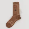 Antipast Botanical Flower Socks in Camel