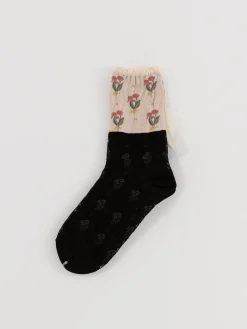 Antipast Lily of the Valley Socks in Black