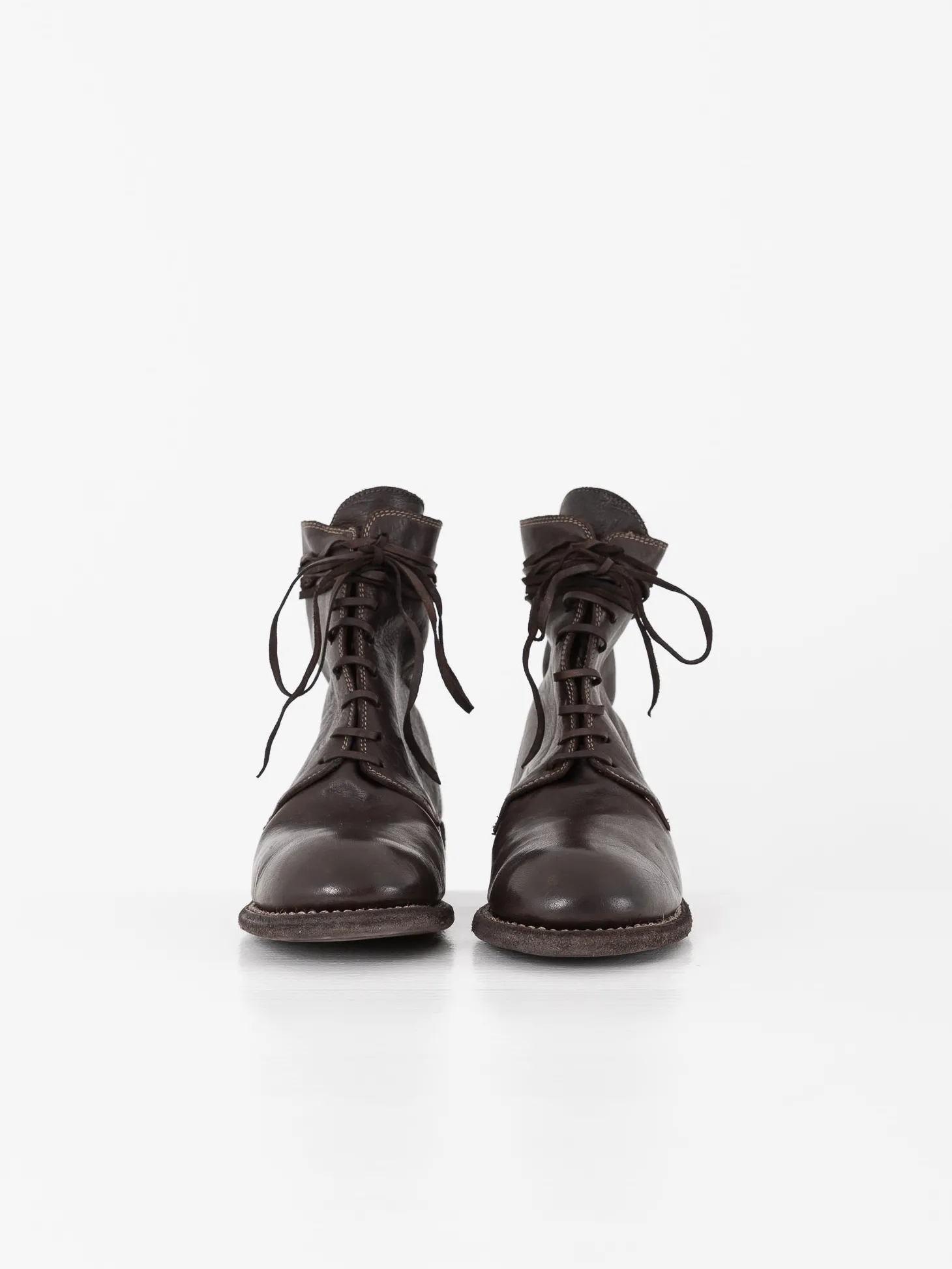 Guidi Front Tie/Back Zip Boot 995BZ, Dark Brown