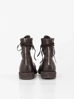 Guidi Front Tie/Back Zip Boot 995BZ, Dark Brown