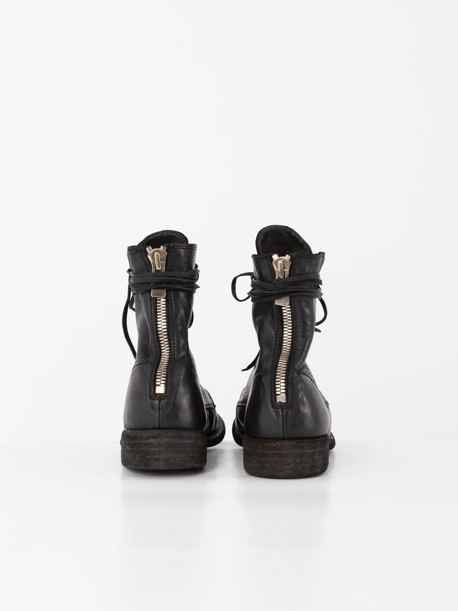 Guidi Front Tie/Back Zip Boot 995BZ, Black