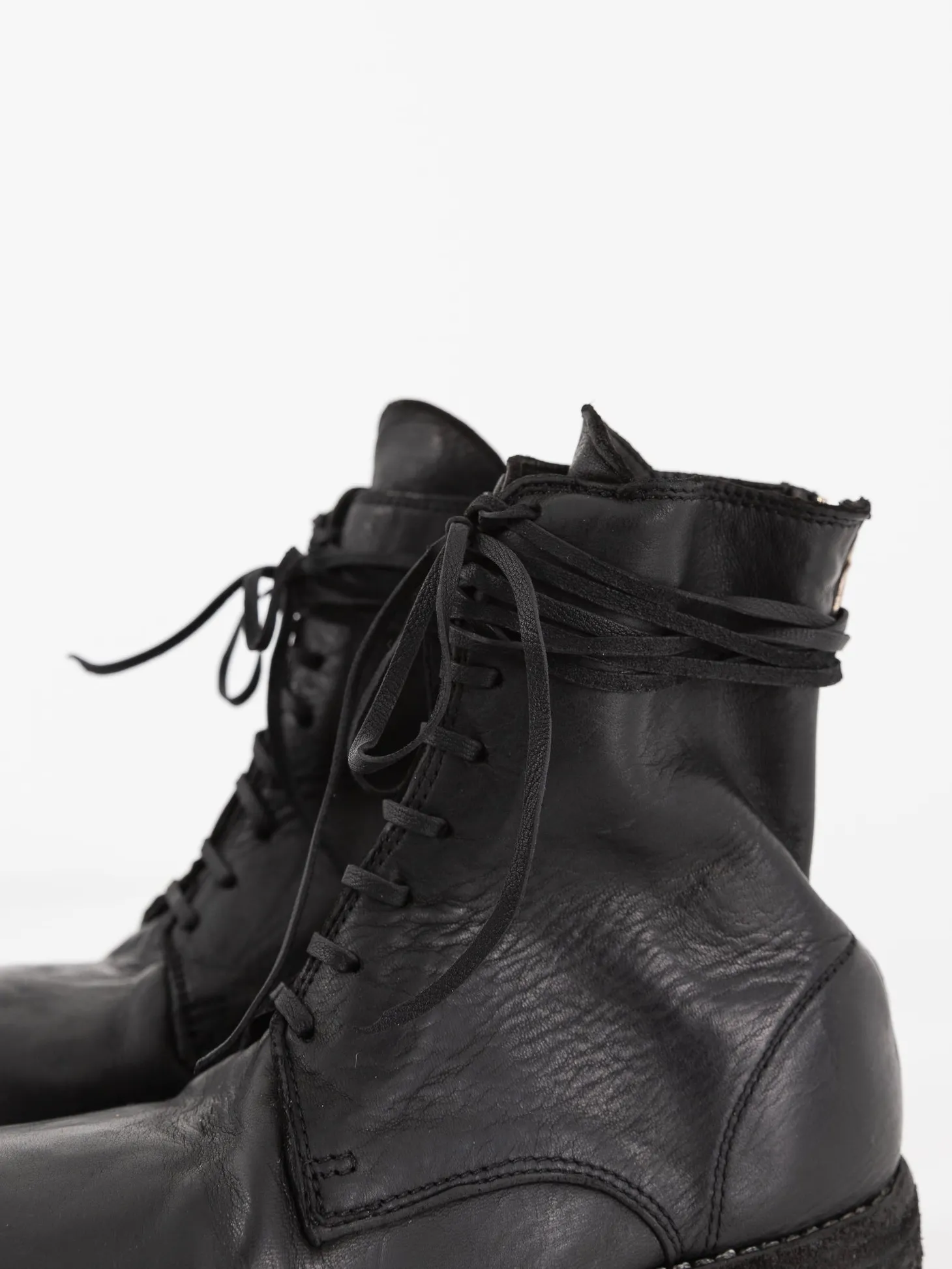 Guidi Front Tie/Back Zip Boot 995BZ, Black