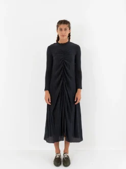 Hazel Brown Double Ruched Dress