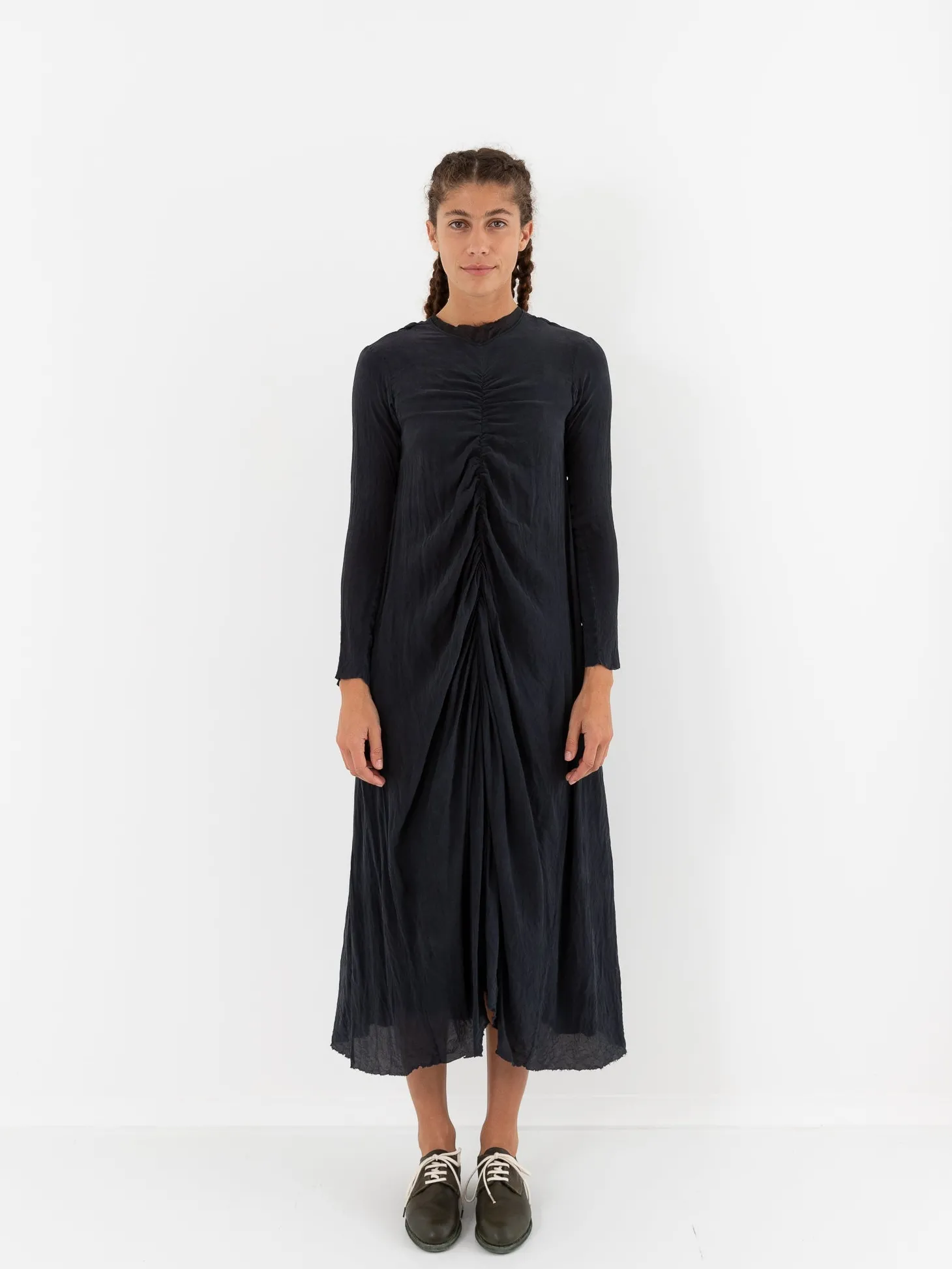 Hazel Brown Double Ruched Dress