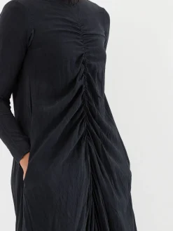 Hazel Brown Double Ruched Dress