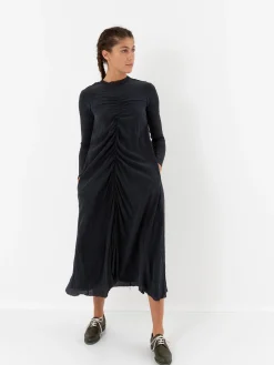 Hazel Brown Double Ruched Dress