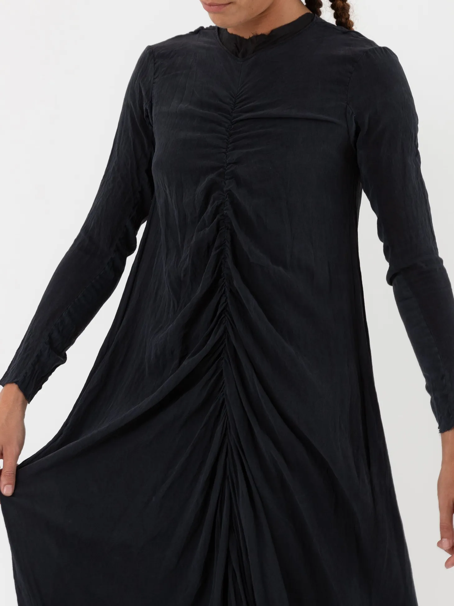 Hazel Brown Double Ruched Dress