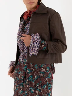 Hazel Brown Little Leather Jacket