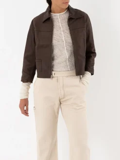 Hazel Brown Little Leather Jacket