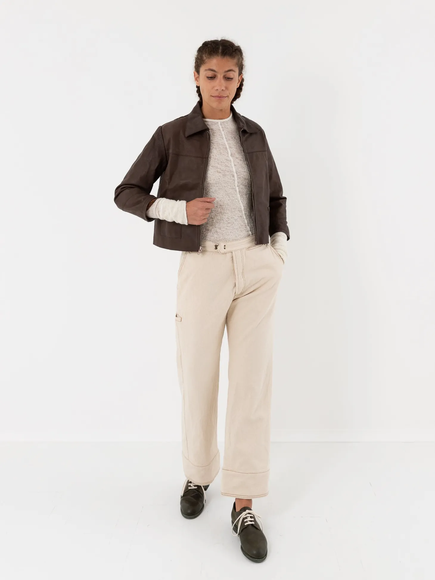 Hazel Brown Little Leather Jacket
