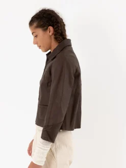 Hazel Brown Little Leather Jacket