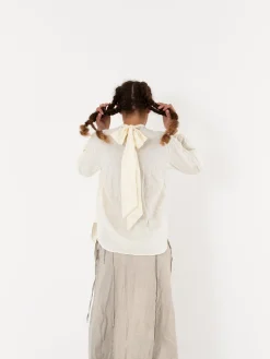 Hazel Brown Tattered Yoke Blouse