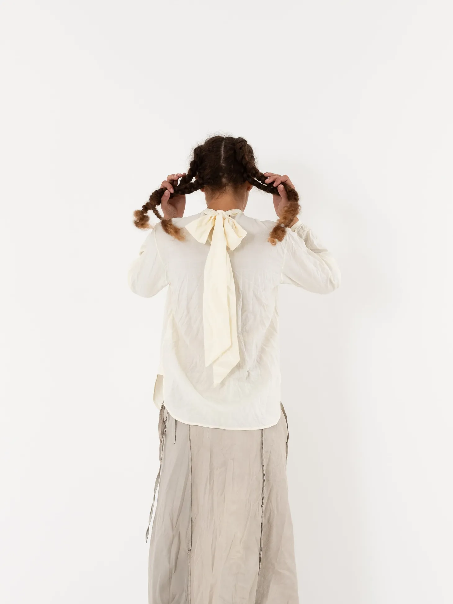 Hazel Brown Tattered Yoke Blouse