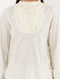Hazel Brown Tattered Yoke Blouse