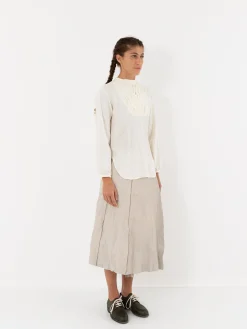 Hazel Brown Tattered Yoke Blouse