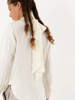 Hazel Brown Tattered Yoke Blouse