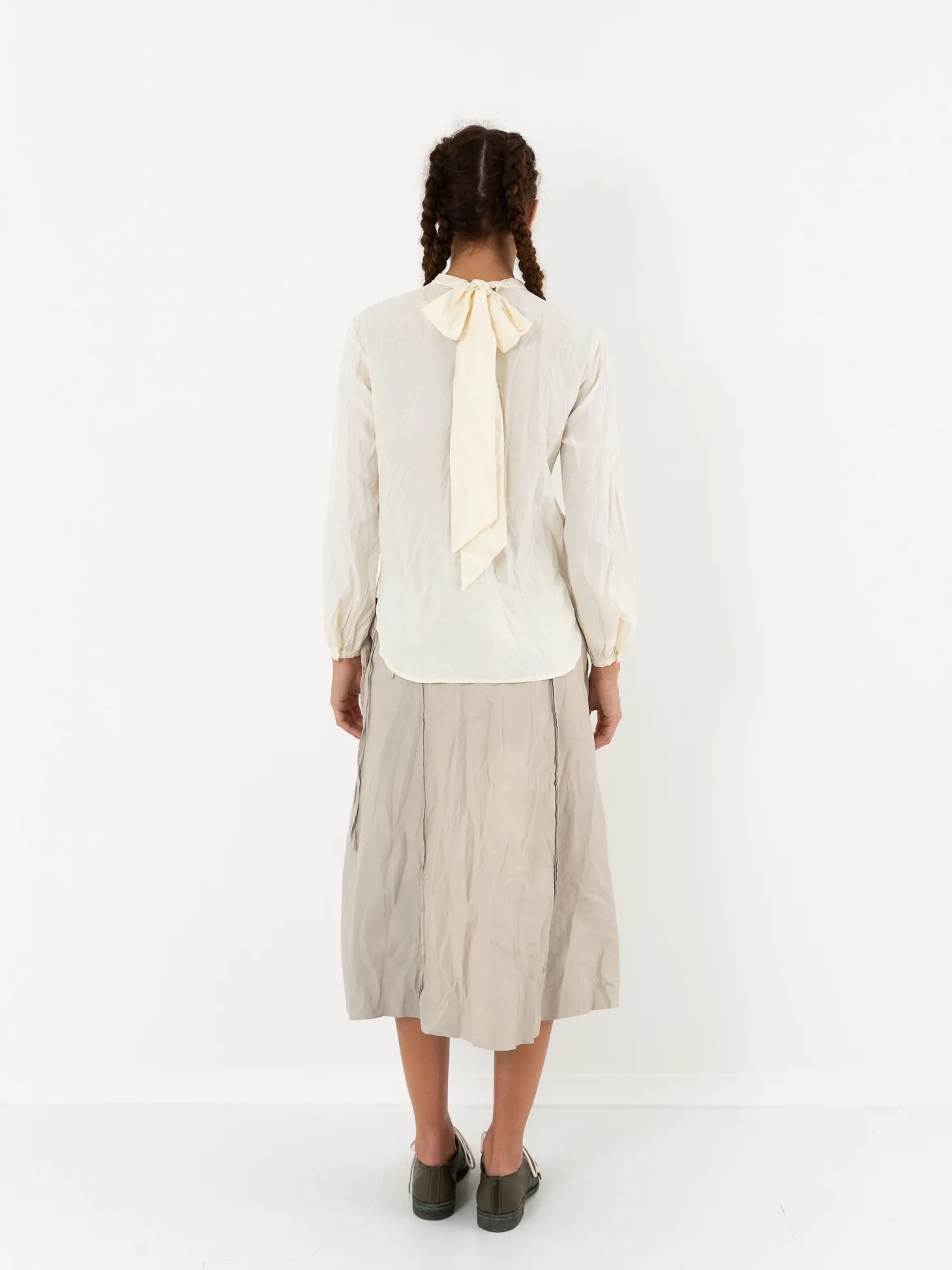 Hazel Brown Tattered Yoke Blouse