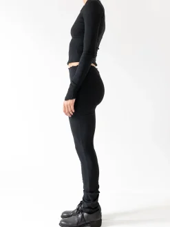 Marc LeBihan Stretch Silk Leggings, Black