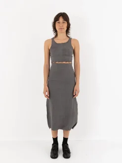 Marc LeBihan Stretch Silk Crop Top, Rose Grey